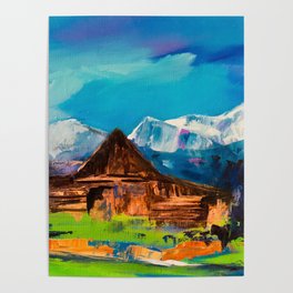 Teton Barn Poster