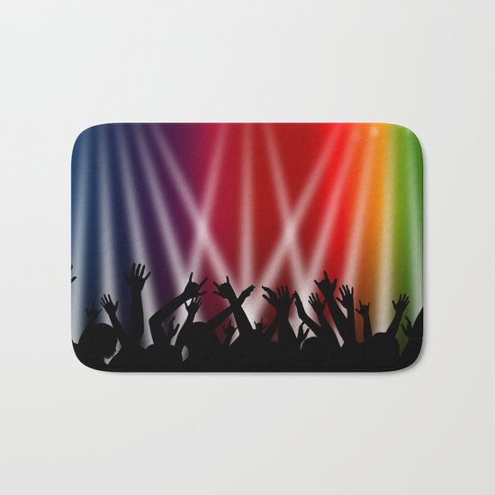 Dancing Crowd With Multi Colour and White Spotlights Bath Mat