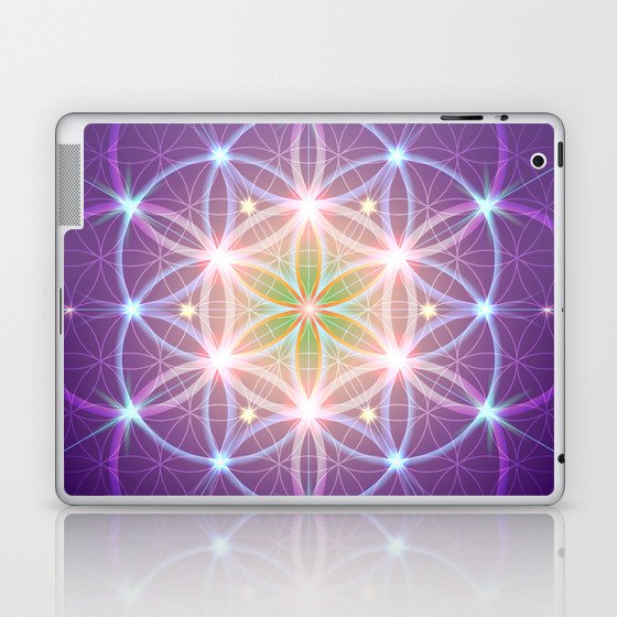 Purple Flower of Life Laptop & iPad Skin