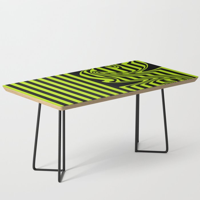 Stripes and Swirls - Lime Green and Black Coffee Table