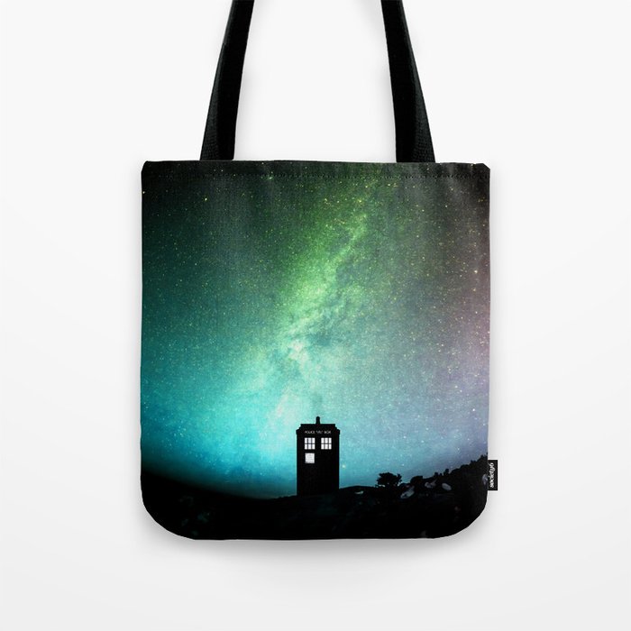 Tardis Moon Art Blossom Tote Bag