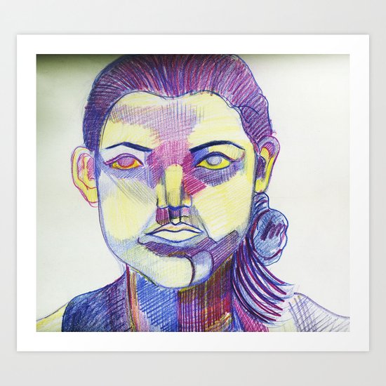 Muli-colored female Art Print
