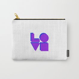 LOVE Original abstract text - purple and blue Carry-All Pouch | Romance, Typographic, Graphicdesign, Iloveyou, Marriage, Velentine, Valentine, Valntines, Lover, Romantic 