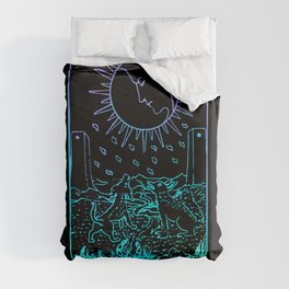 The Moon Tarot Card Rider Waite Witchy Duvet Cover