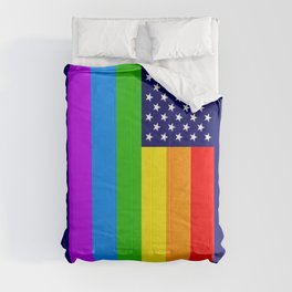 Gay USA Rainbow Flag - American LGBT Stars and Stripes Comforter