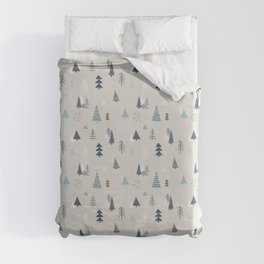 Pine Forest Scandinavian Pattern Duvet Cover