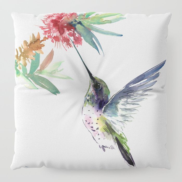 Hummingbird Elegant Bird And Flowers Minimalist Bird Art