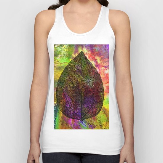 rainbow leaf Unisex Tank Top