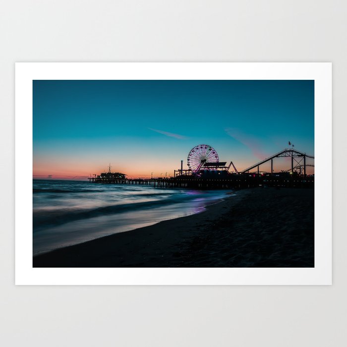 Santa Monica Pier Art Print By Jordan Foley Society6   Santa Monica Pier Thd Prints 