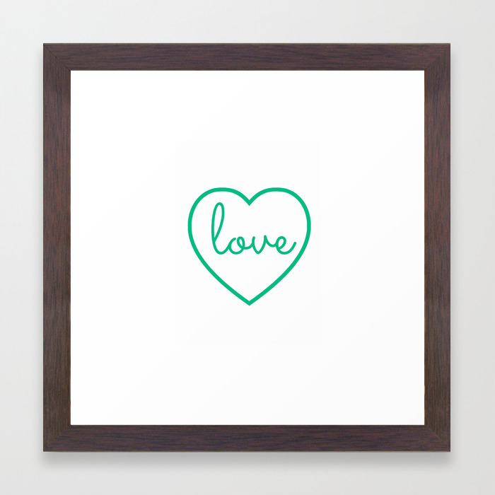 Mint Green Love Print Charming Home Decor Office Decor