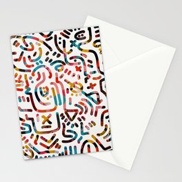 Graffiti Art Life in the Jungle with Symbols of Energy Stationery Cards