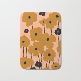 Abstract pastel wild blossoms  Bath Mat