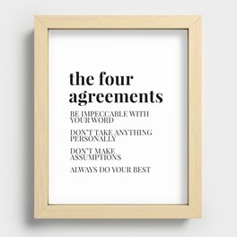 the four agreements Recessed Framed Print