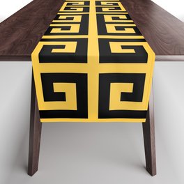 Greek Key (Light Orange & Black Pattern) Table Runner