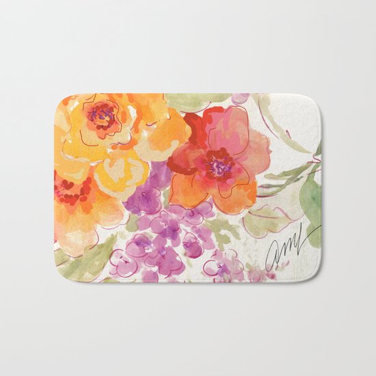 flower beach roses floral Bath Mat