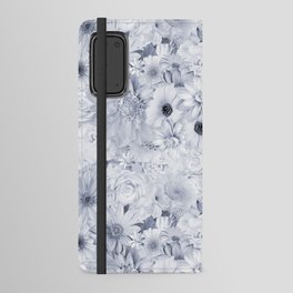 pewter grey floral bouquet aesthetic array Android Wallet Case