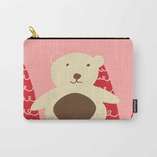 Christmas polar bear pink Carry-All Pouch