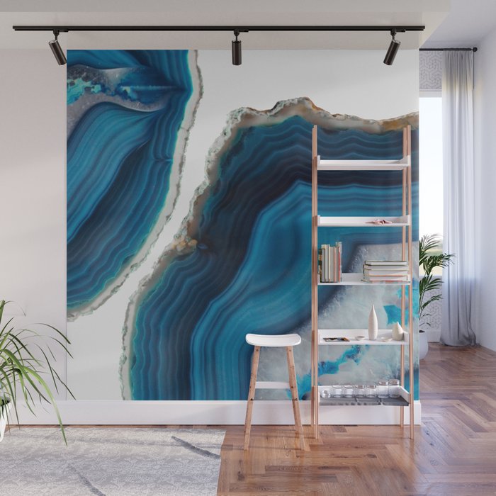 Blue agate wall art deals