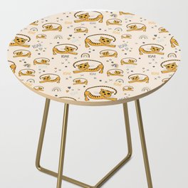 Cute little tiger and rainbows pattern Side Table