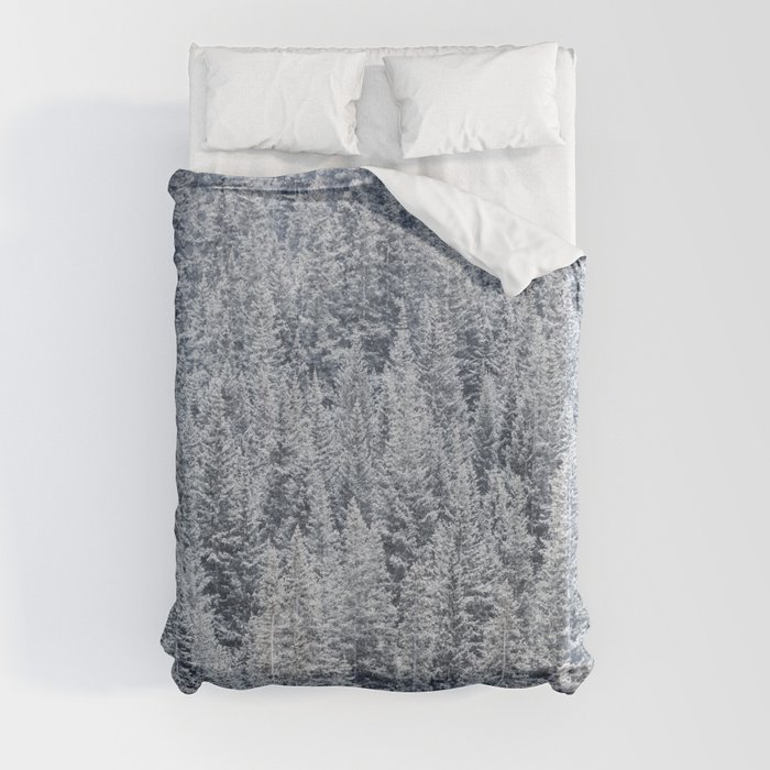 The Snow Frost Trees (Color) Duvet Cover