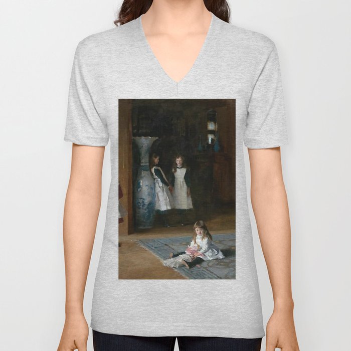 John Singer Sargent - The Daughters of Edward Darley Boit (1882) V Neck T Shirt