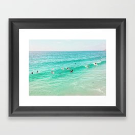 Surfers, Pacific Beach, San Diego Ca Framed Art Print