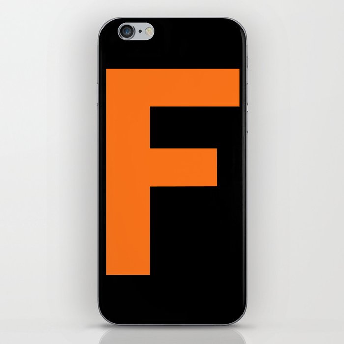 Letter F (Orange & Black) iPhone Skin
