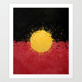 Australian Aboriginal Flag Art, Aboriginal People Art Print