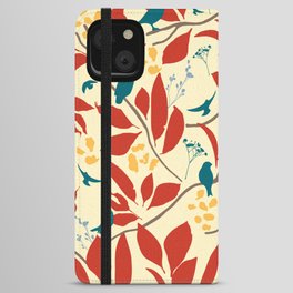 Colorful spring birds pattern iPhone Wallet Case