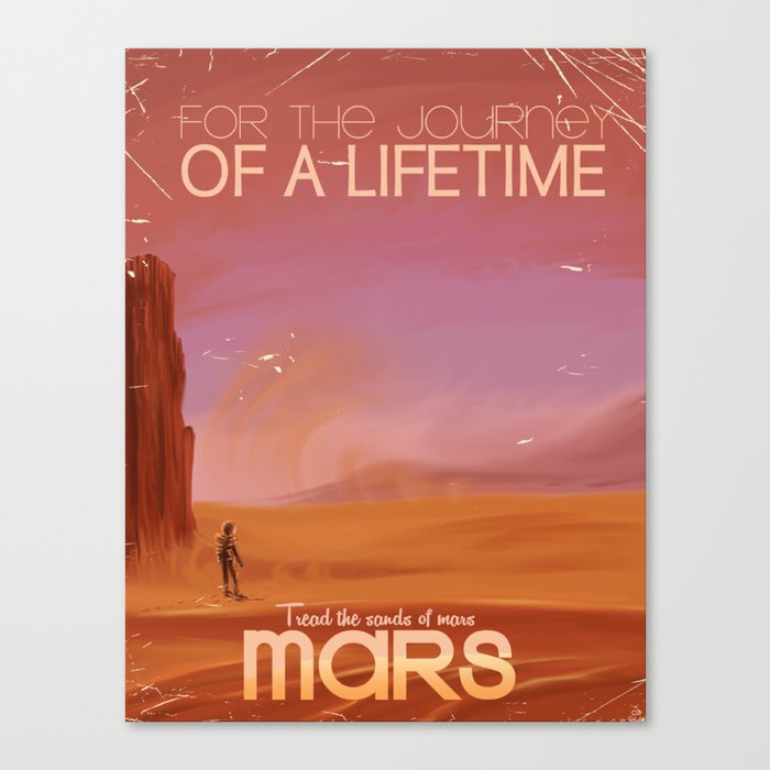 Mars vintage travel poster Canvas Print