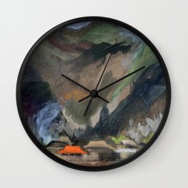 smoke in the valley Wall Clock