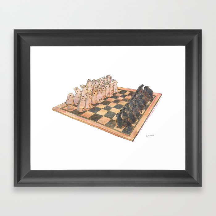 Bunny chess Framed Art Print
