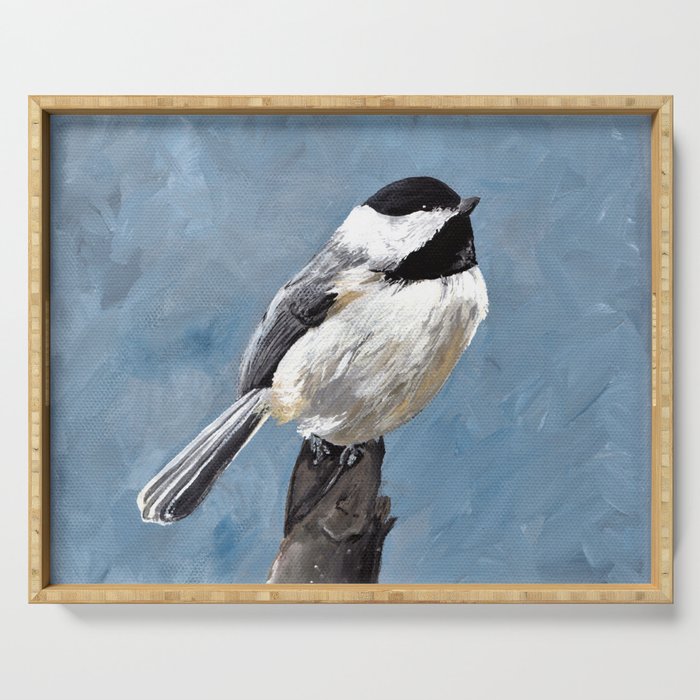 Chickadee Original Acrylic Art On Canvas Bird Painting Chickadee