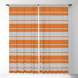 [ Thumbnail: Grey and Chocolate Colored Lines Pattern Blackout Curtain ]