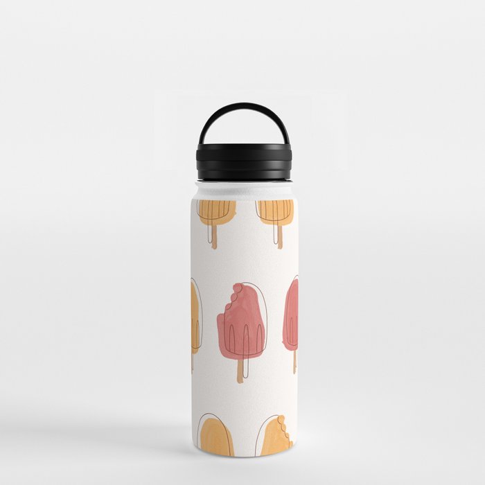 popsicle, ice cream, summer, yellow, red, fun Water Bottle