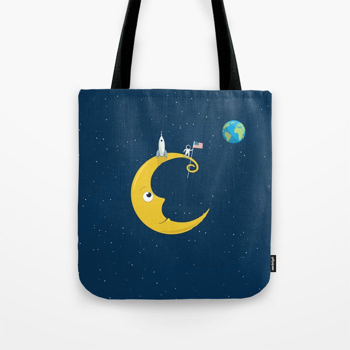 Man on the Moon Tote Bag