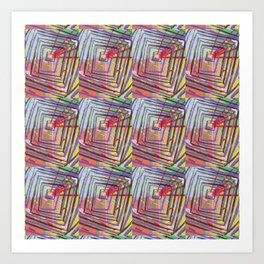 Undecided Anxiety Abstract in Soft Pastels Pattern Version Art Print
