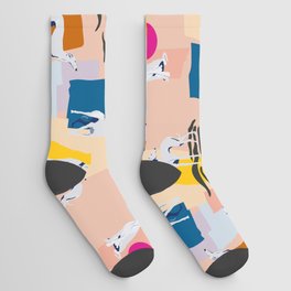 Greyhound colorful abstract pattern Socks
