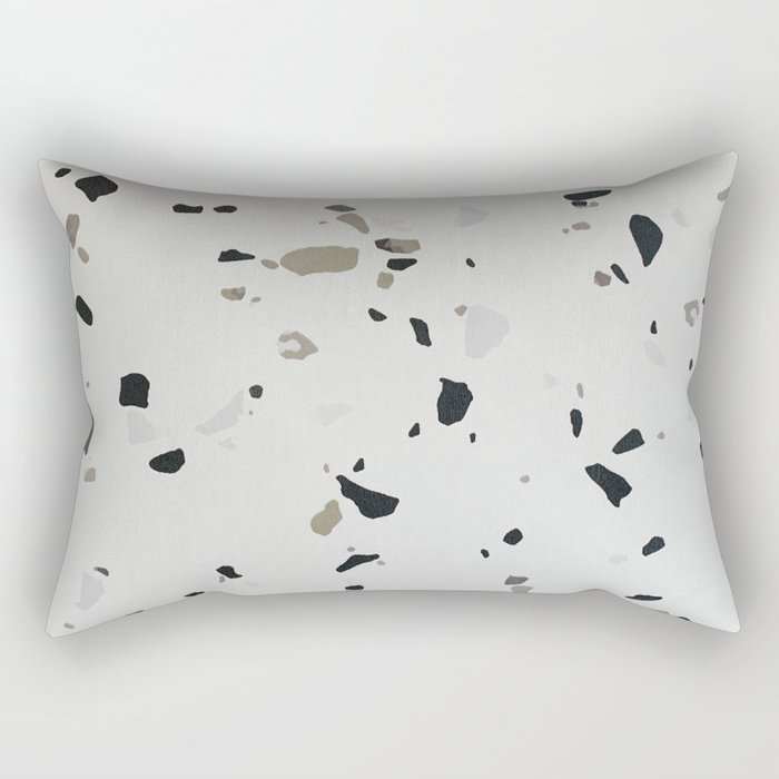 Grey Mid Century Terrazzo Rectangular Pillow