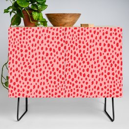 Dalmatian Polka Dot Spots Pattern (red/pink) Credenza