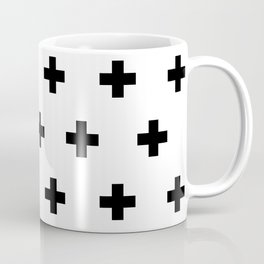 Cross Pattern White and Black Coffee Mug