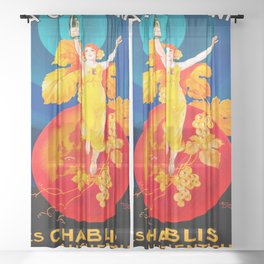 Vintage poster - La Chablisienne Sheer Curtain