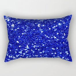 Navy Blue Glitter Rectangular Pillow