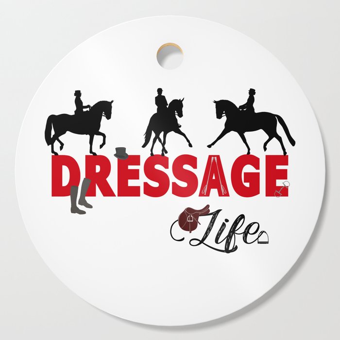 Dressage Life in Black & Red Cutting Board
