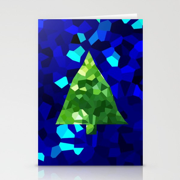 Modern Stained Glass Abstract Holiday Christmas Tree Stationery