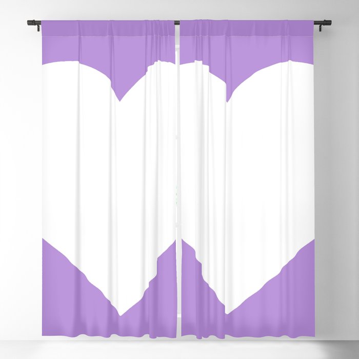 Heart (White & Lavender) Blackout Curtain