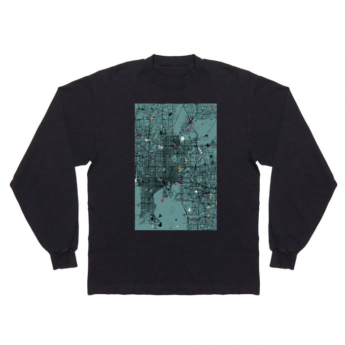 TAMPA - us city map in terrazzo style Long Sleeve T Shirt