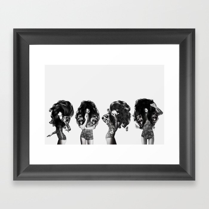 Lions And Bears Party Framed Art Print