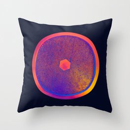 Supernova Superconductor | Science Photo Circle Hexagon Pattern Blue Orange Glowing Colors Throw Pillow