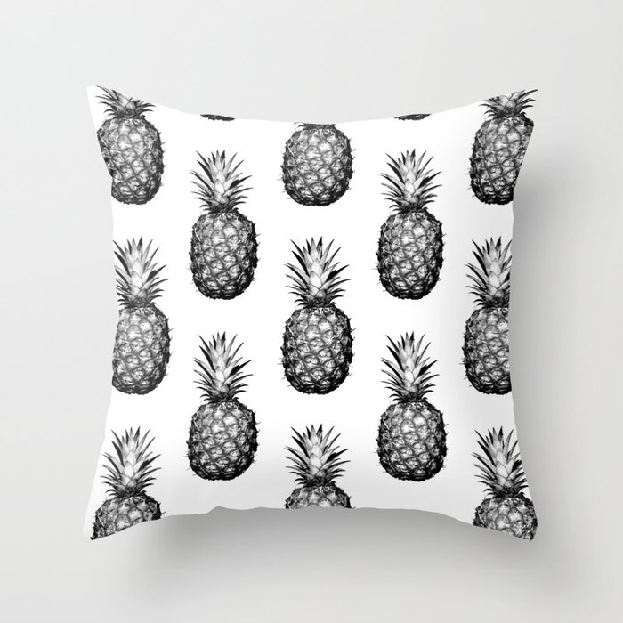 Black & White Pineapple Throw Pillow